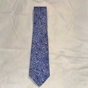 Mens Countess Mara Blue Silver Paisley Blue tie. 59” Long